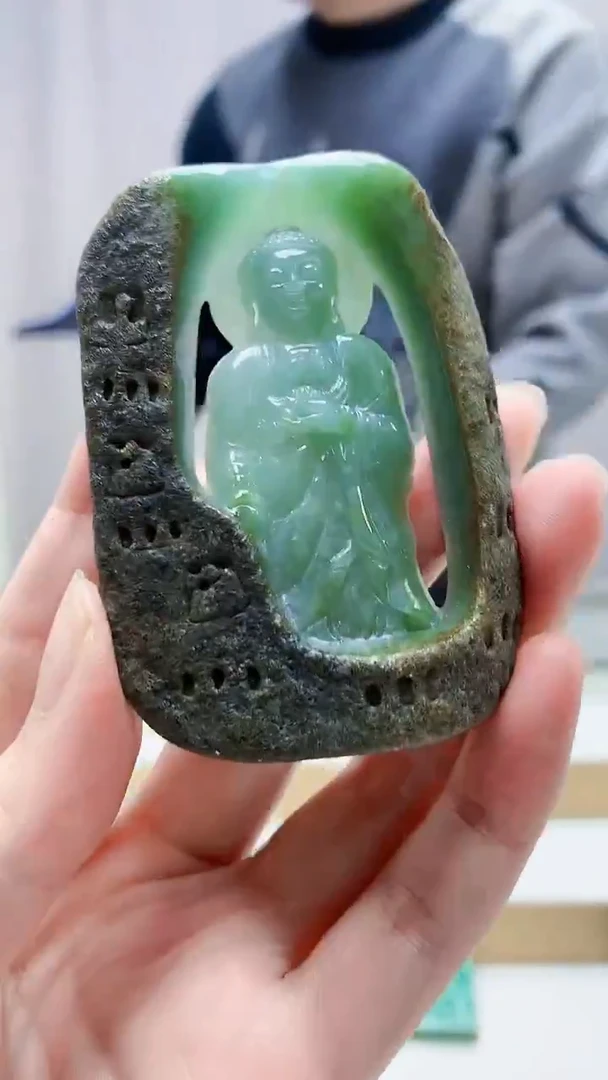 未镶嵌定制翡翠4917zm-毛货挂件114佛