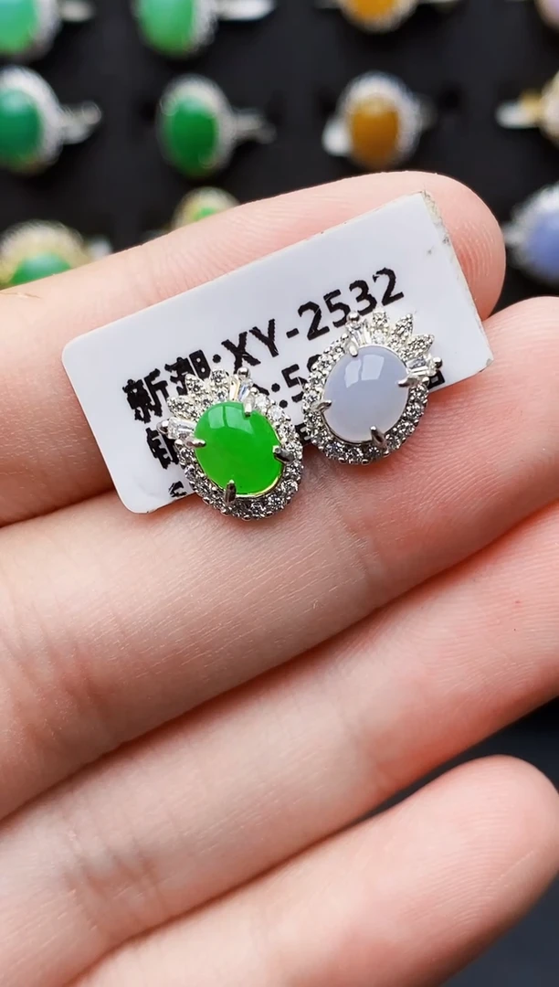 银S925镶嵌戒指翡翠8049