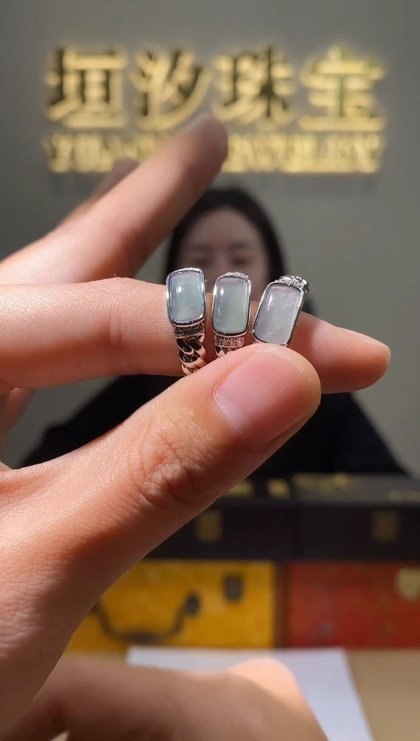 【闪购商品】翡翠戒指合金天然A货翡翠马鞍戒（多样性发一）