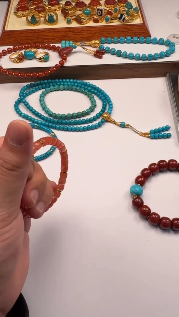 18K金镶嵌南红玛瑙挂件林*～手串手串