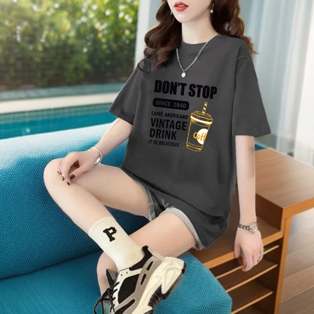 夏季时尚正肩上衣纯棉短袖t恤女新款洋气休闲圆领白色短袖t恤女款