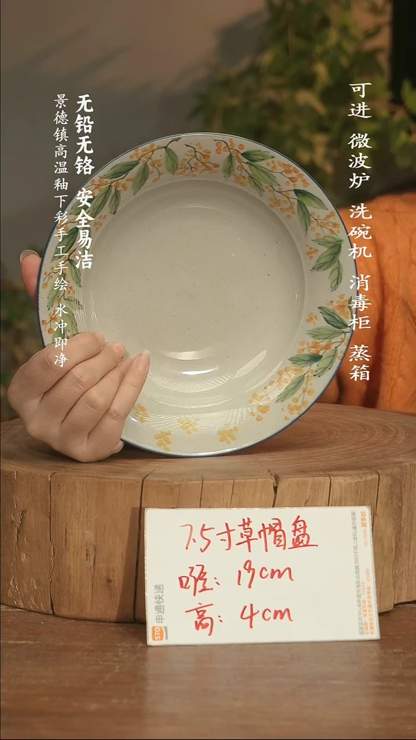 瓷景德镇高温瓷釉下彩手绘陶瓷