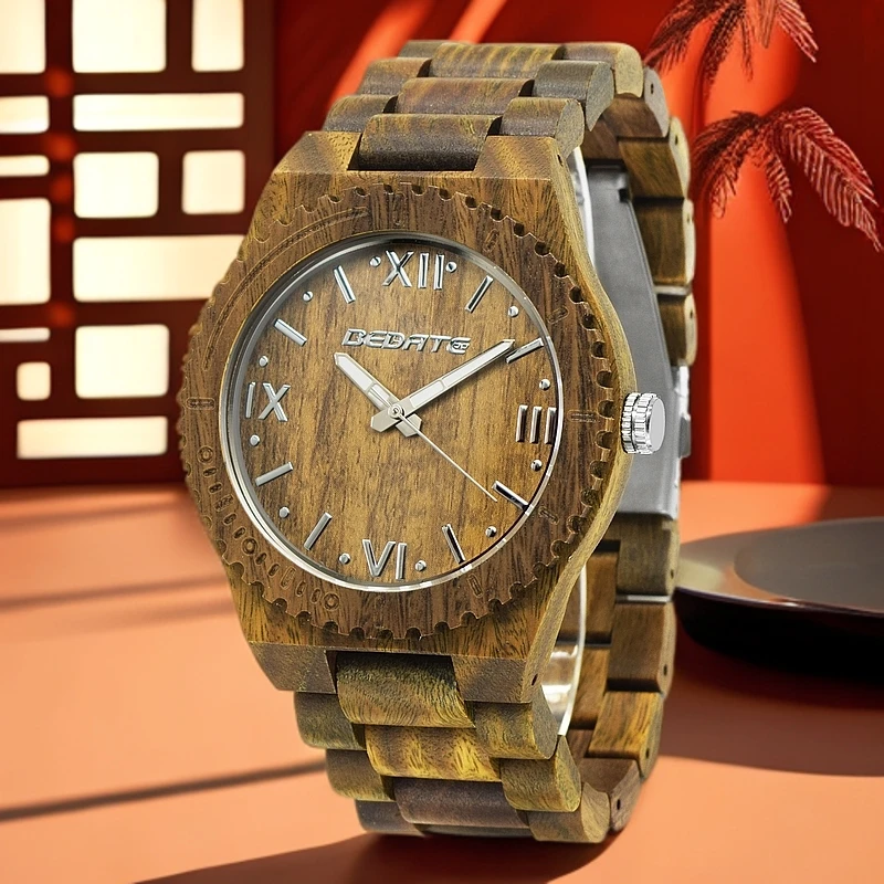 经典檀木手表轻奢潮流机芯时尚木制腕表直播专用