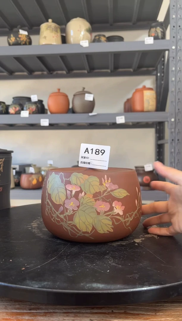 建水紫陶红泥精品茶罐A189瑕疵款