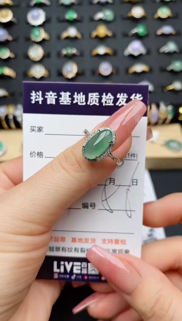 翡翠戒指银S925镶嵌...........