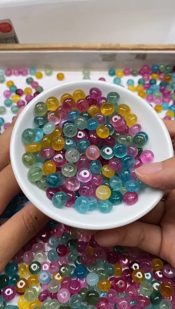 散珠未镶嵌碧玺D31 彩虹碧玺5×8mm20个8元