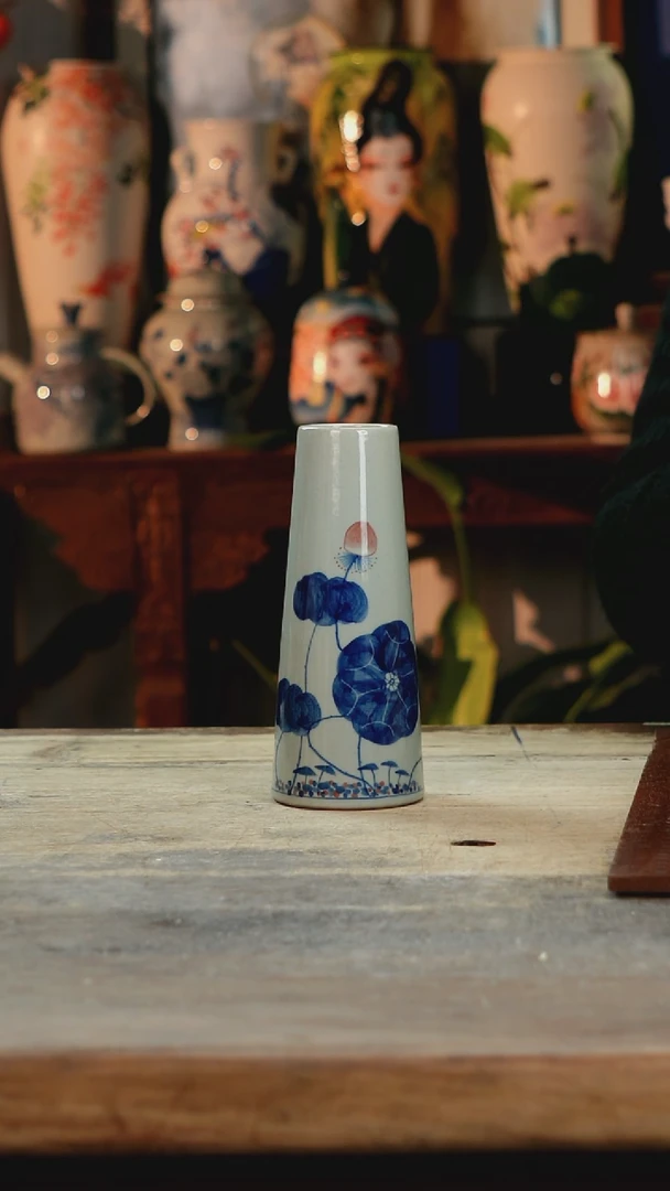 【闪购商品】瓷片景德镇纯手工釉下彩精品花瓶