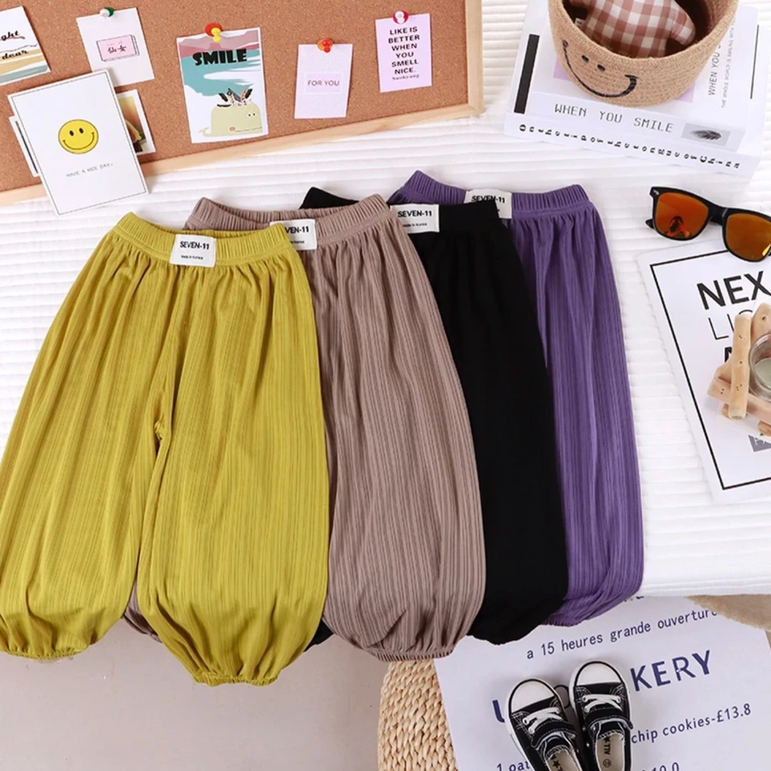 KKL儿童薄款夏季防蚊裤休闲百搭宽松透气长裤中性款阔腿韩版洋