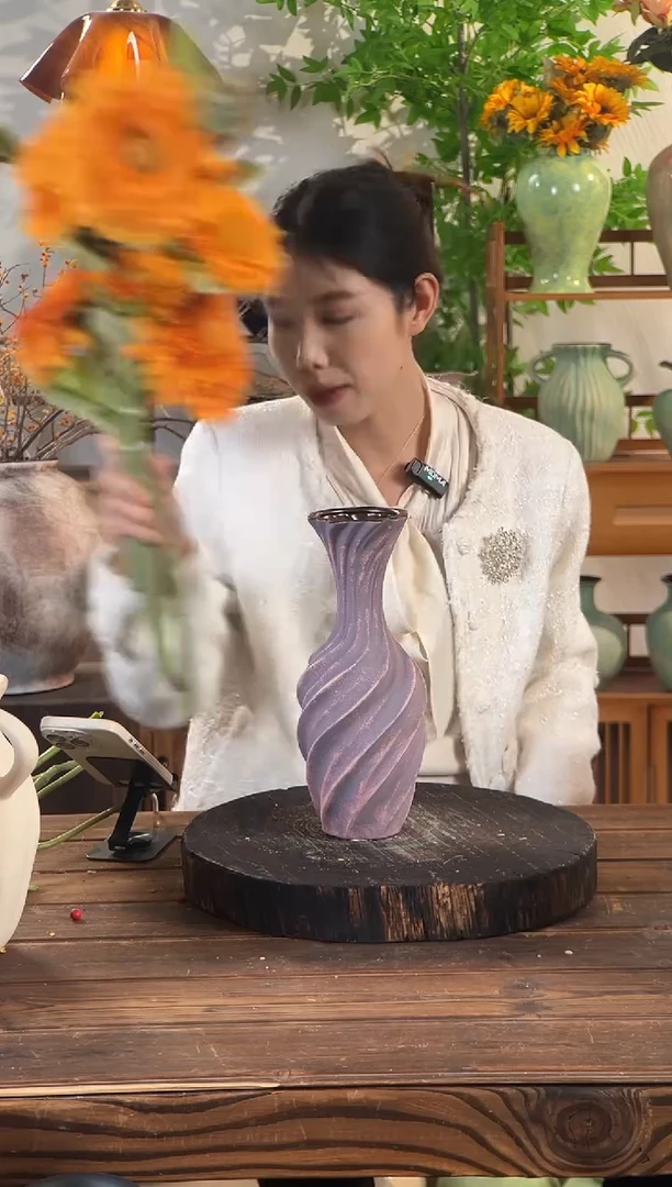 烟雨凝紫-斜纹观音瓶