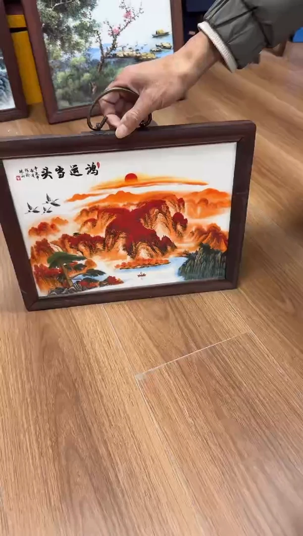 陶瓷鸿运当头瓷板画