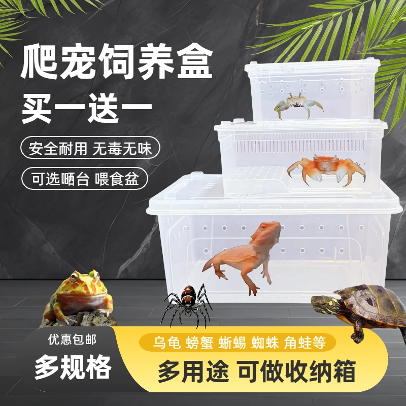 宠物饲养盒爬虫箱观赏螃蟹蚕蜘蛛角蛙寄居蟹蜗牛仓鼠守宫乌龟缸玖