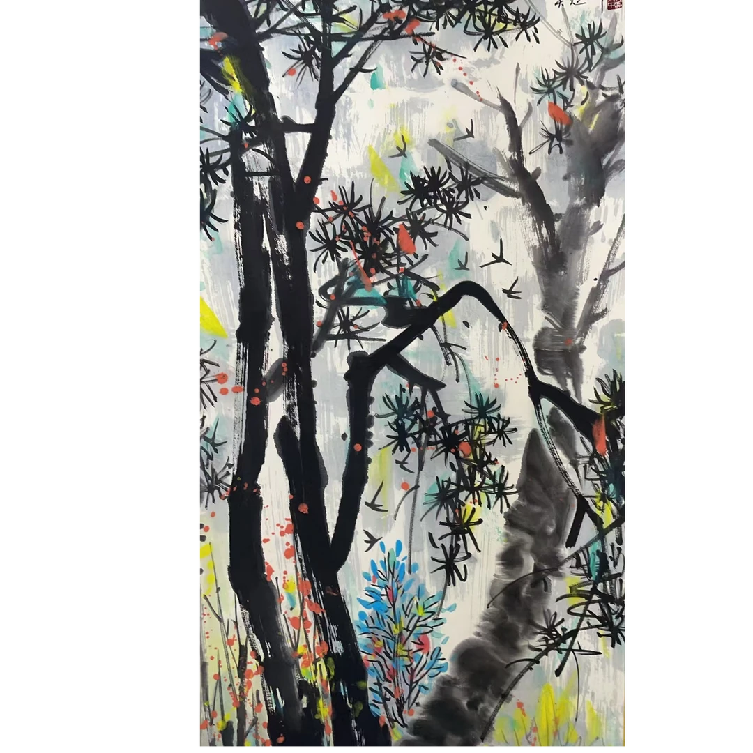 吴老 款 绘画山水立轴138*68平尺8.2