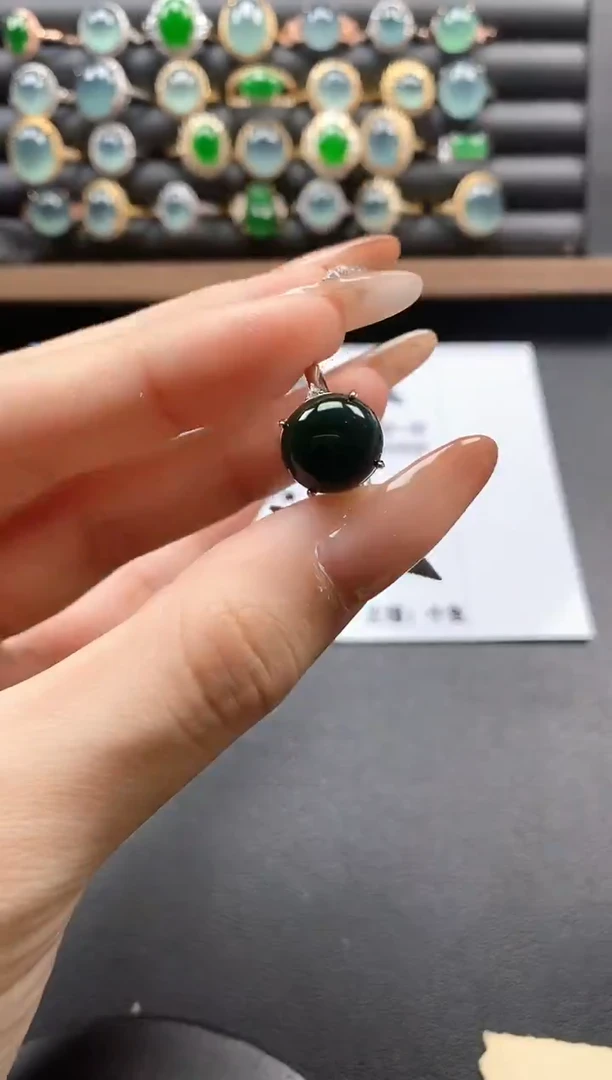 银S925镶嵌戒指翡翠51511
