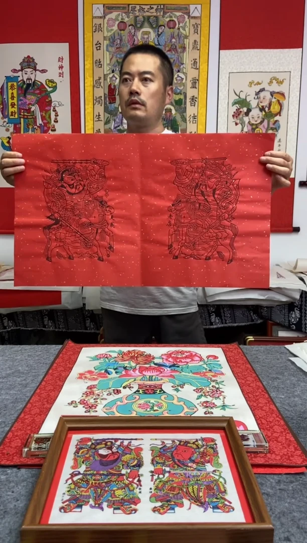 洒金红纸天意马上鞭手工制作精品
