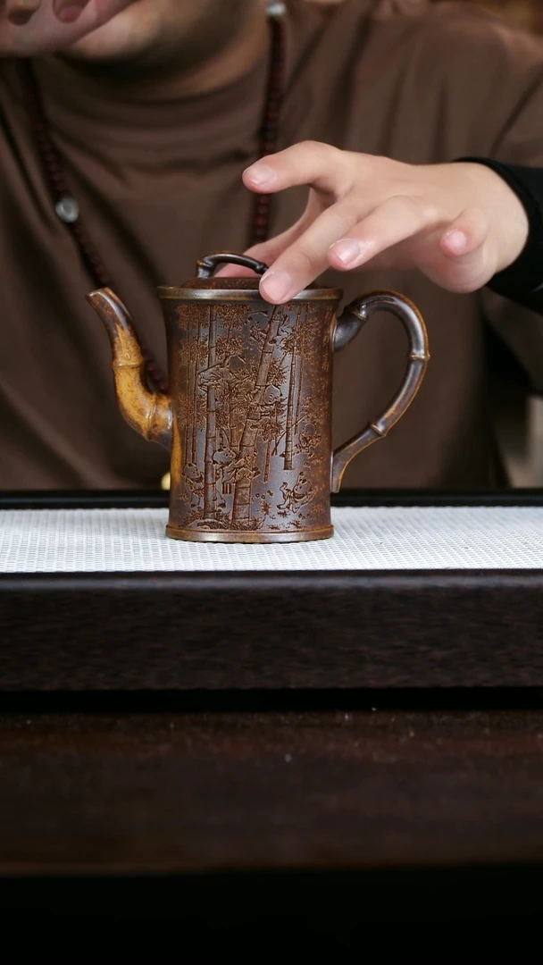 茶壶紫砂柴烧竹里清风窑宝350cc