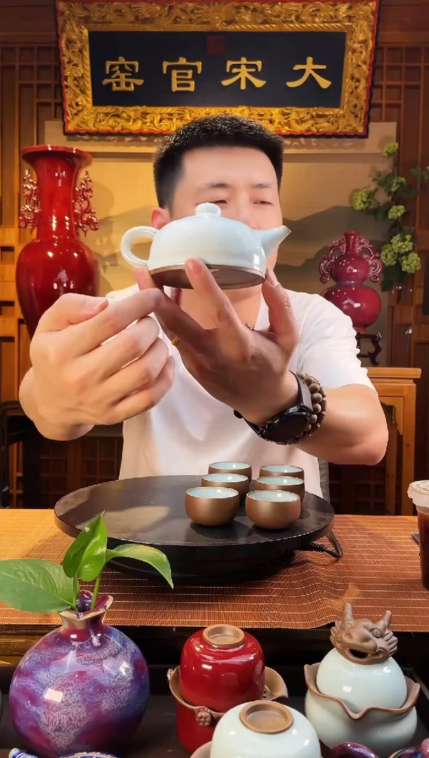 摆件喜**洋大宋官窑【和壶套装】一壶六杯，重磅收藏