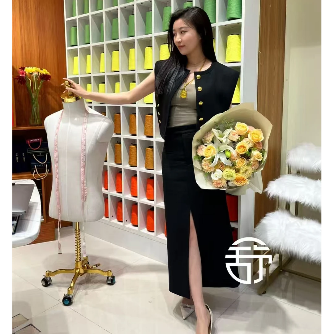 【舍予•大美丽衣号】进口羊毛高定马甲长款半裙套装