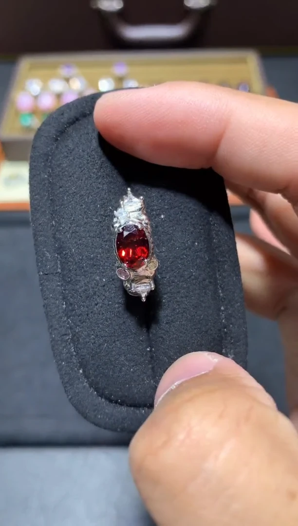 未镶嵌戒指石榴石w75【多样性发其一】