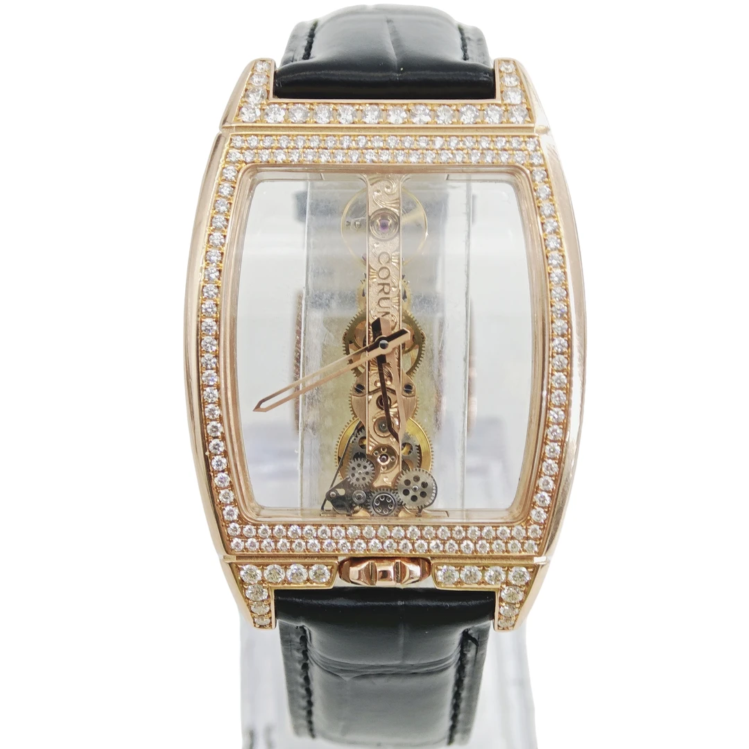 95新 CORUM/昆仑表 金桥系列 手动机械 原钻男表 34x50mm 18k金