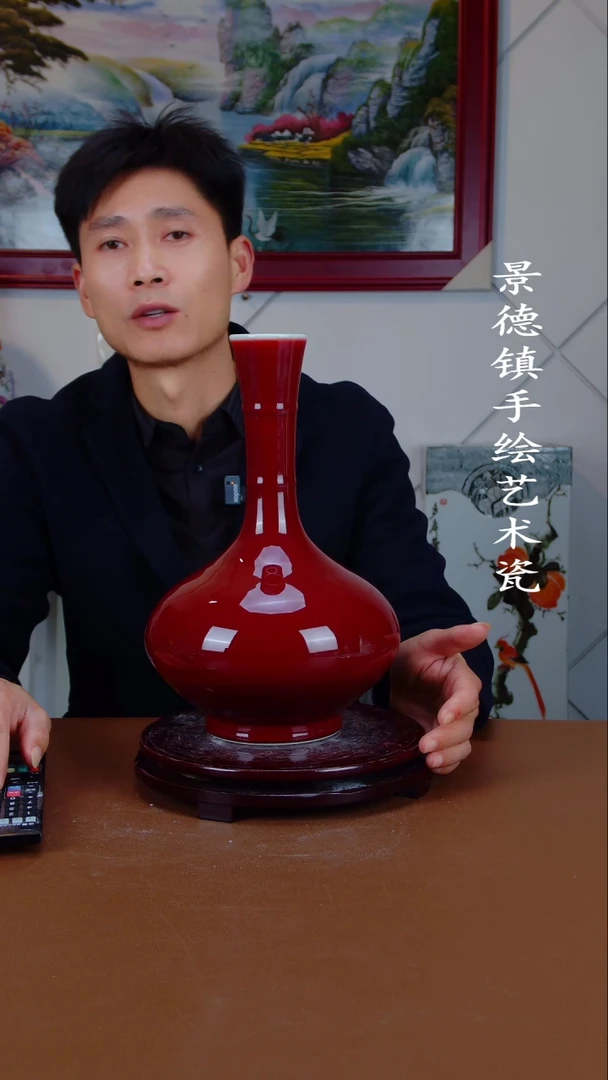 瓶陶景德镇手工手绘陶瓷摆件51