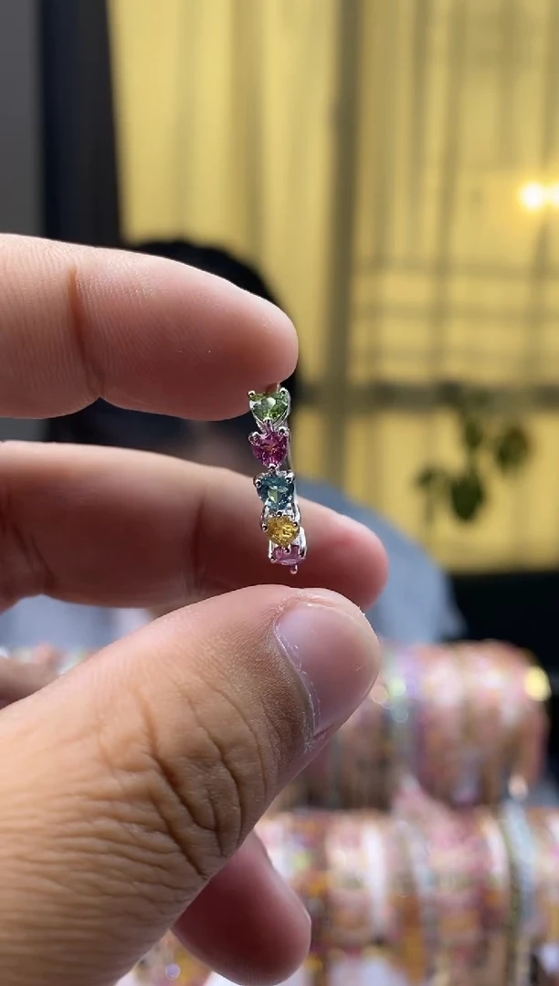 【闪购商品】碧玺戒指银S925镶嵌4345354354