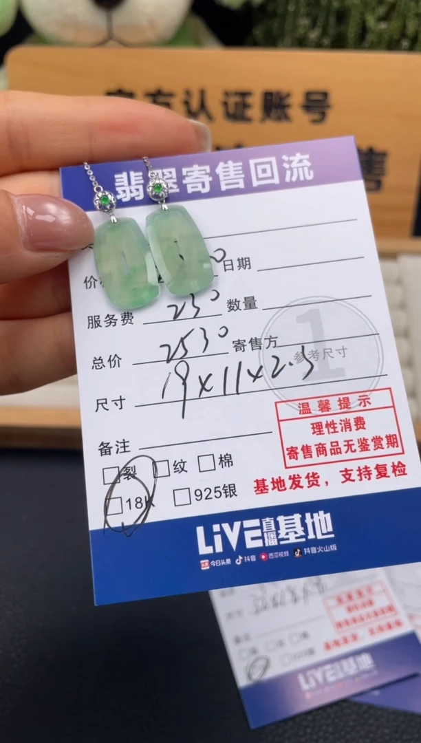 18K金镶嵌翡翠耳饰10150846