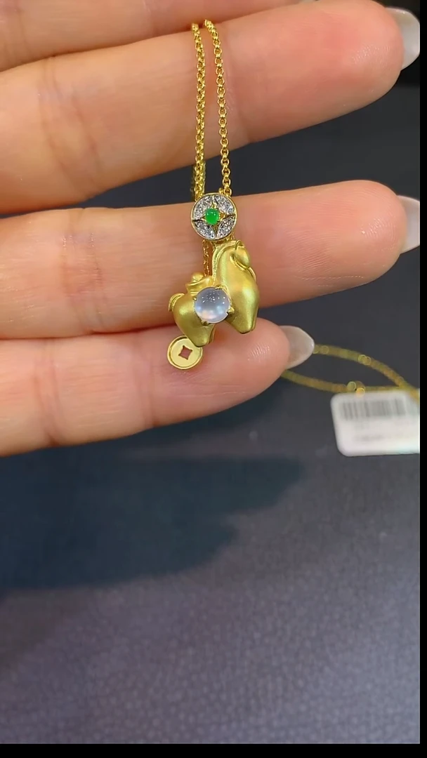 套链18K金镶嵌翡翠套链