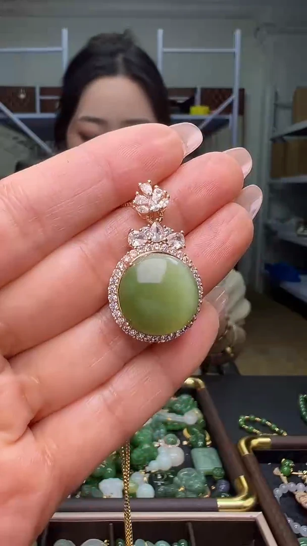 颈饰银S925镶嵌和田玉(多样性发货.发其一11.04.91