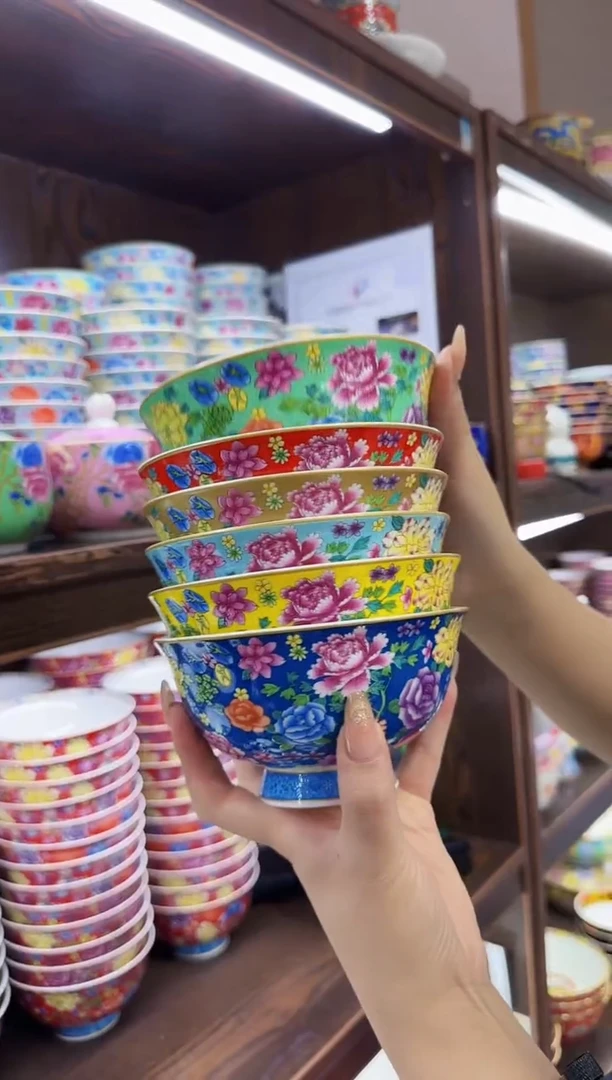 珐琅 5英寸饭碗6个景德镇餐具