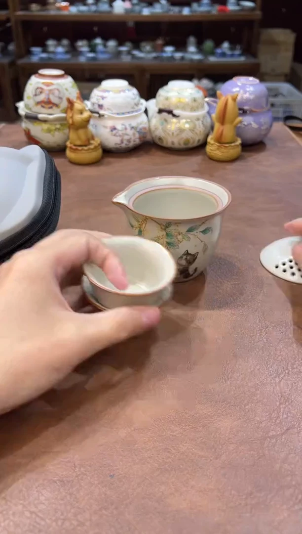 真的很便宜会开片的旅行茶具