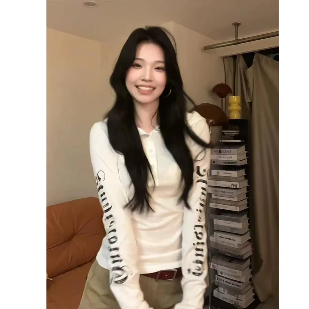 美式高街朋克长袖连帽t恤女夏季新款哥特风修身防晒罩衫薄纱上衣