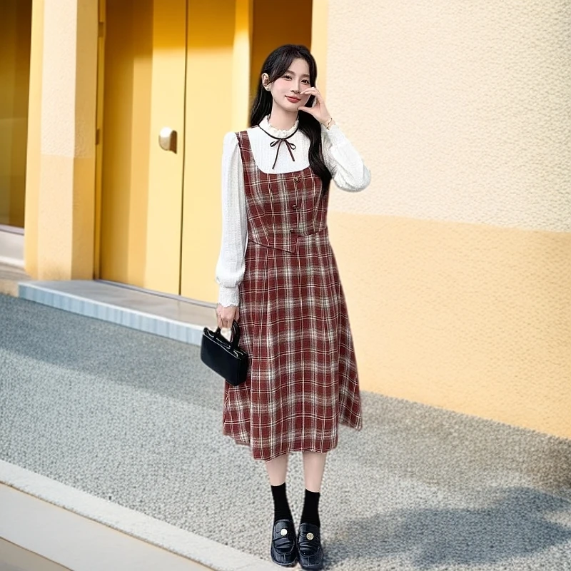 99870#红【木兮兮专属】2025年春季新款气质显瘦百搭休闲时尚连衣裙