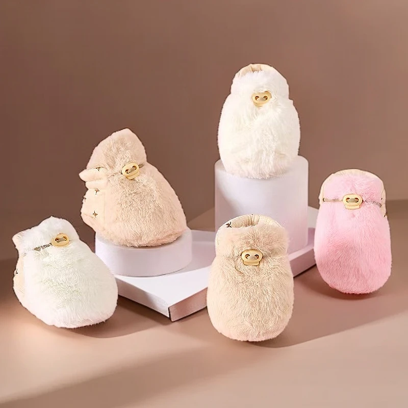 脚套新生儿软底毛毛保暖婴幼儿冬季加绒宝宝步前鞋学步鞋毛绒加厚