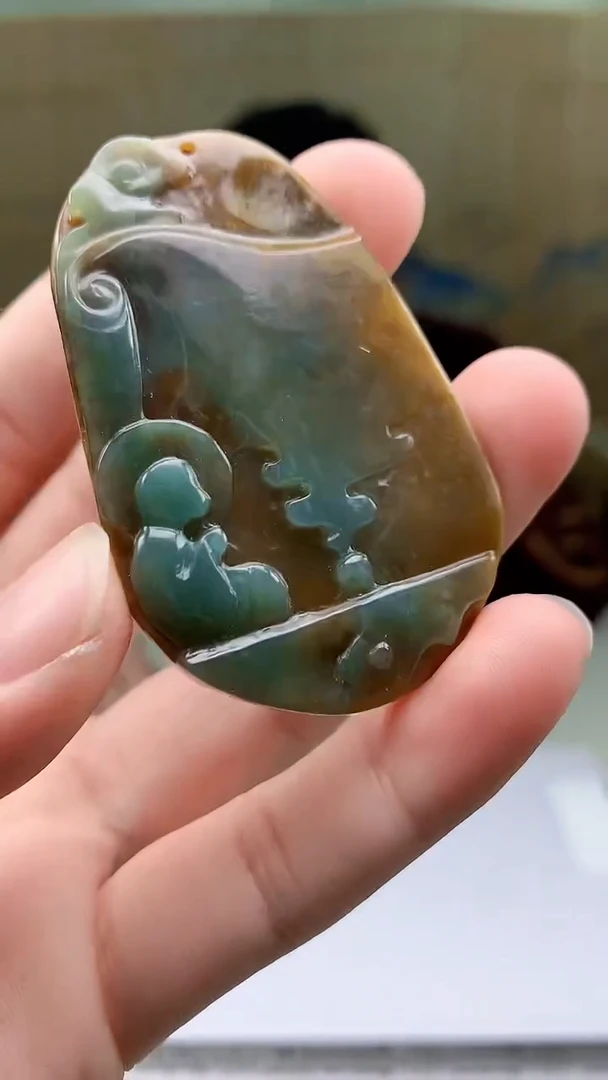 【闪购商品】定制翡翠未镶嵌5152bb-毛货挂件31