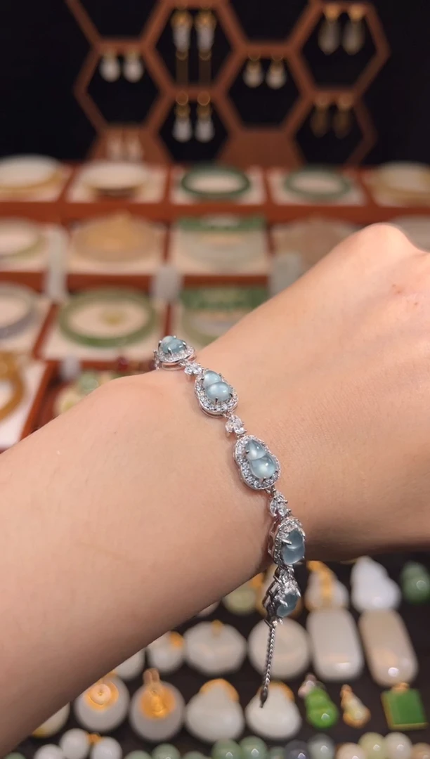 银S925镶嵌手链翡翠福利