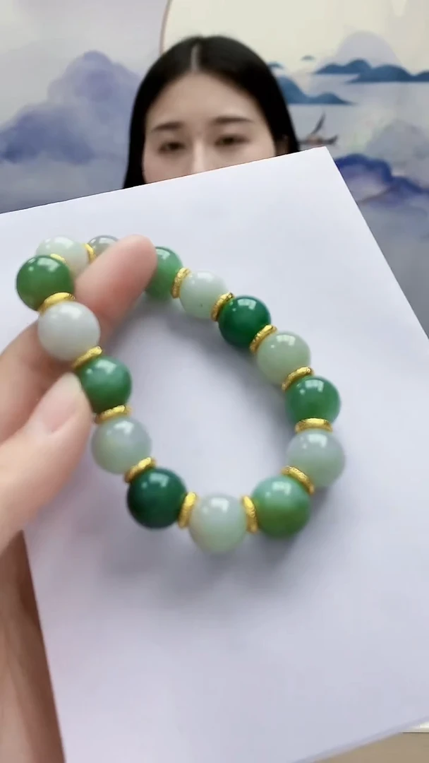 未镶嵌定制翡翠4812lr-毛货手串57
