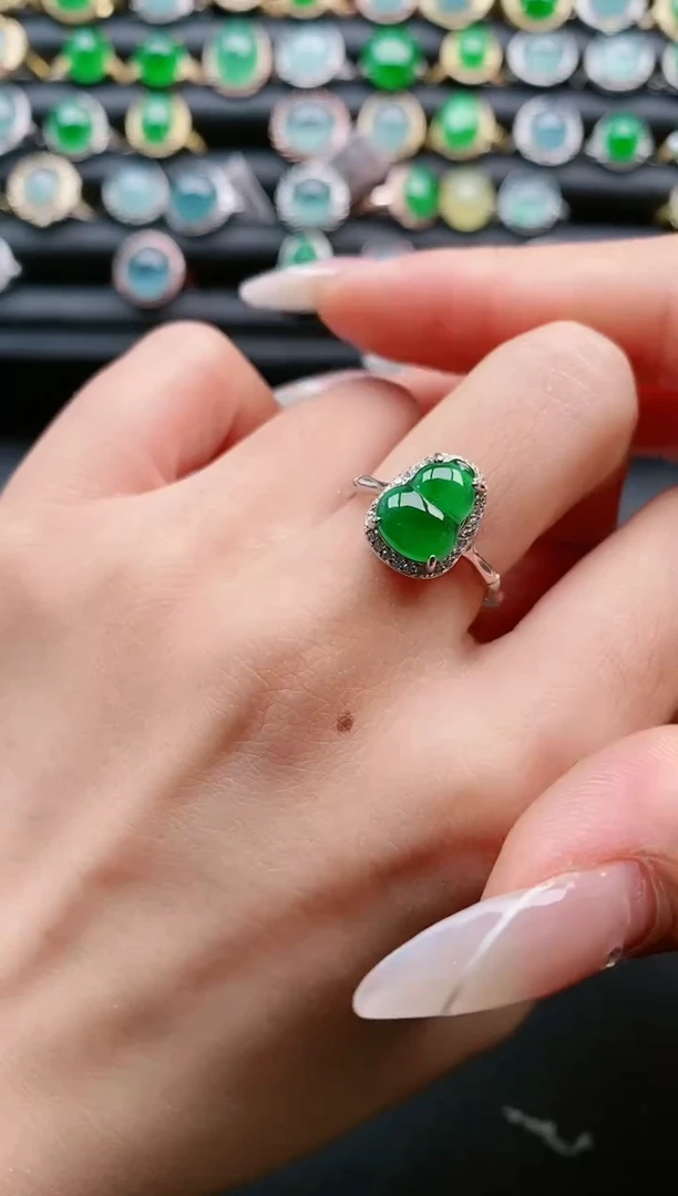 【闪购商品】翡翠戒指银S925镶嵌111111111
