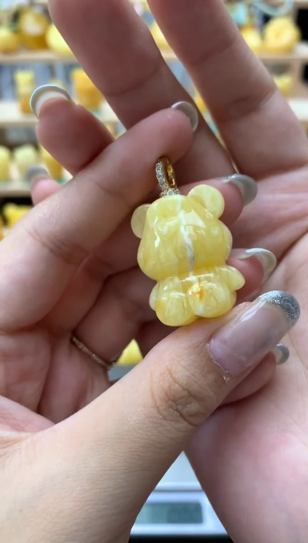 琥珀银S925镶嵌珠宝奇石089琥珀蜜蜡微瑕