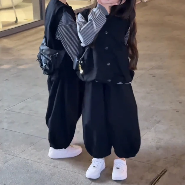 儿童兄妹装秋装套装韩版森系三件套男女童秋季2025新款姐弟亲子装