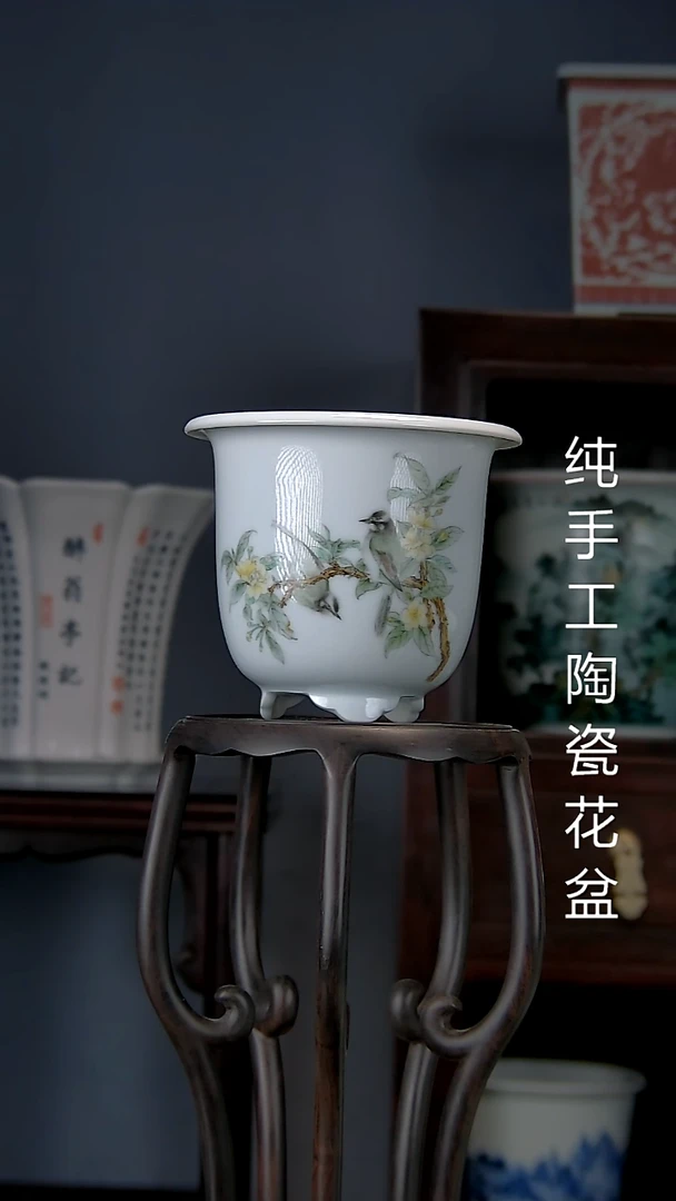 景德镇手工陶瓷花盆