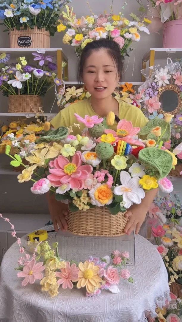 纯手工定制毛线花