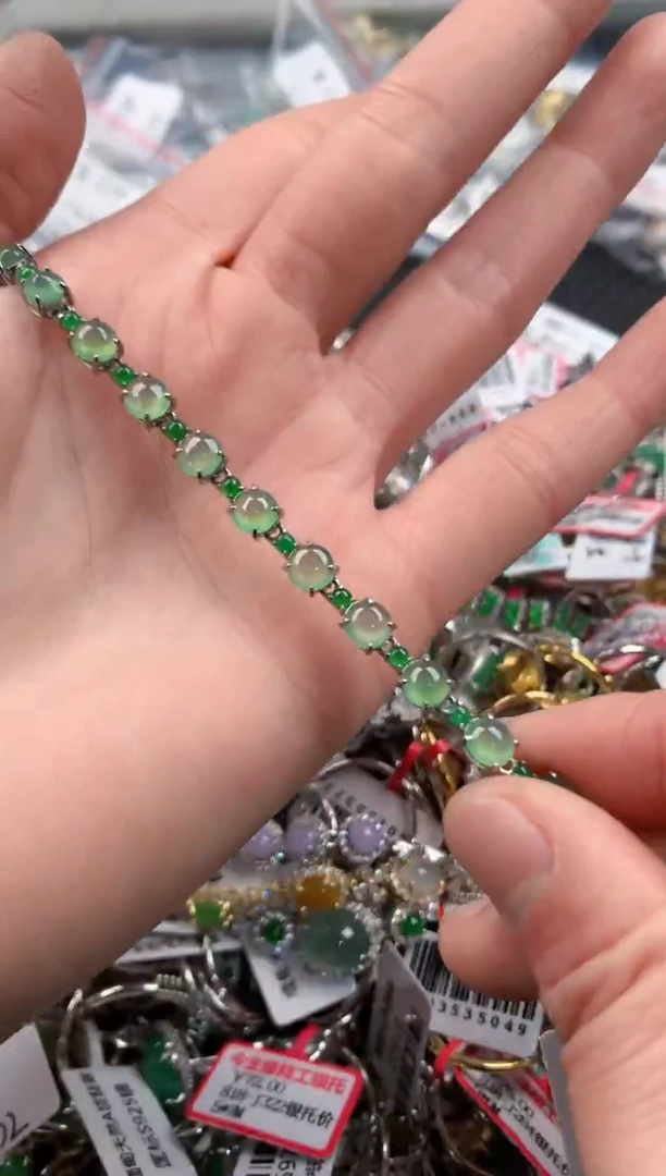 银S925镶嵌戒指翡翠4       1