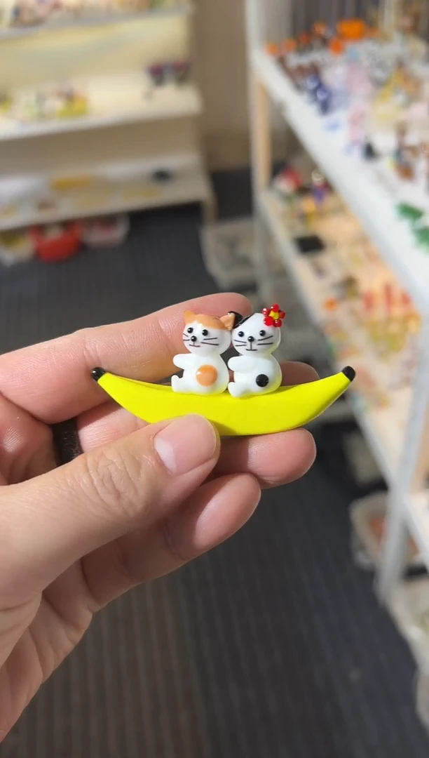 手工艺品琉璃香蕉猫