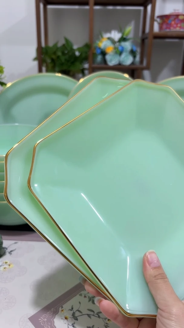 8.5英寸玉瓷方盘2个【贝美】