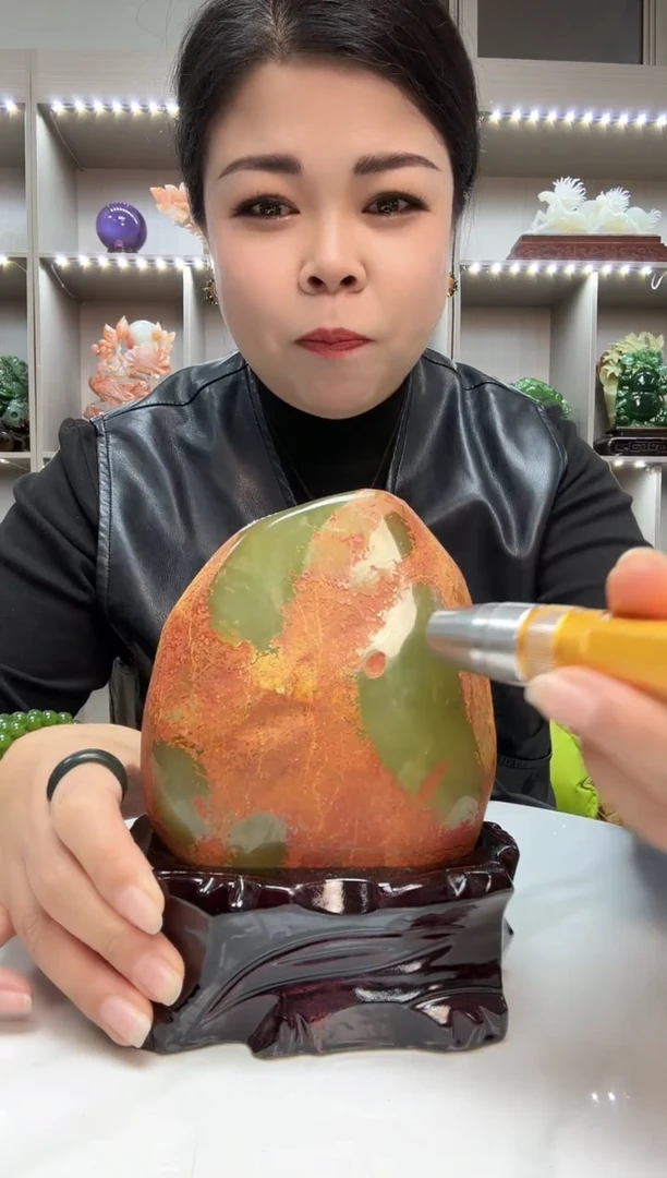 未镶嵌蛇纹石玉11天然石材岫玉摆件居家摆放