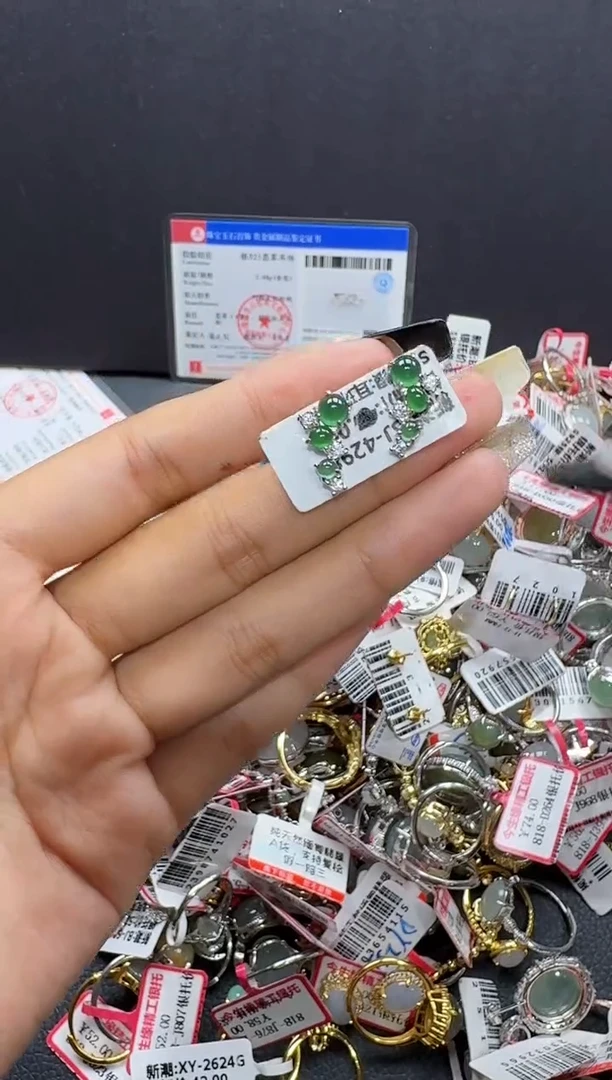 翡翠戒指银S925镶嵌戒指79