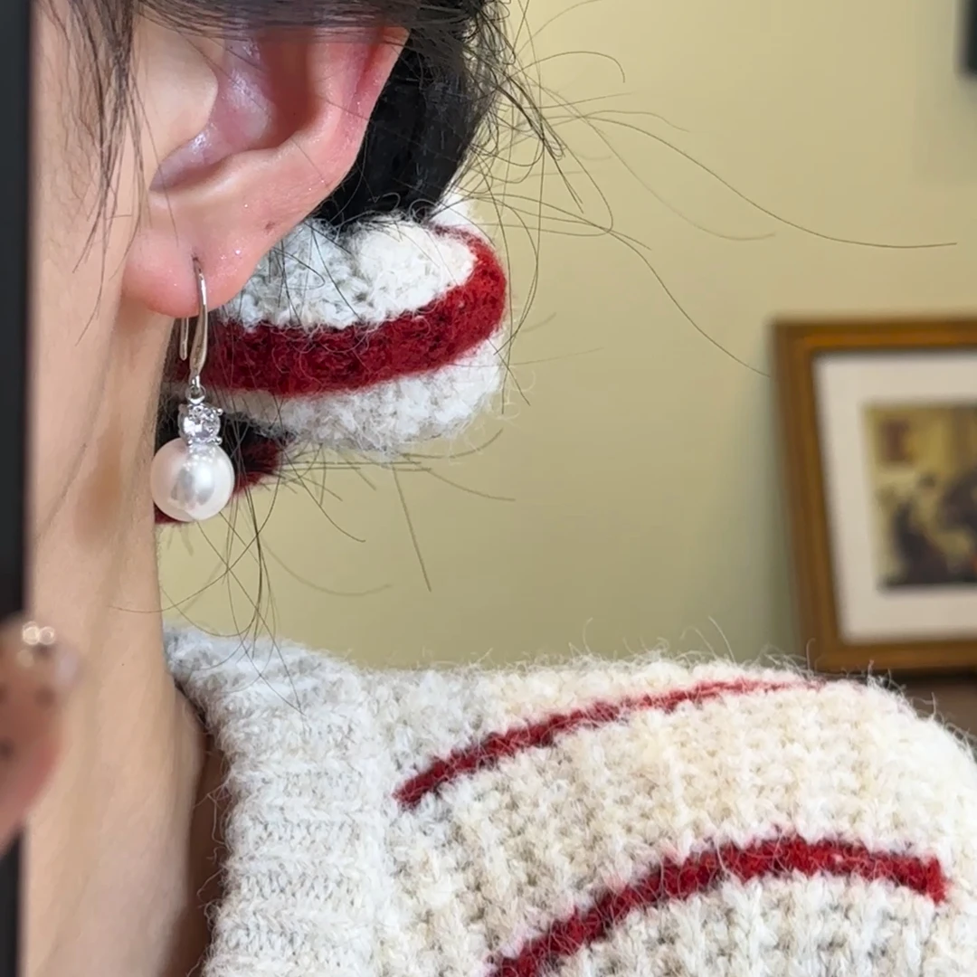 H645 珍珠耳环法式小众简约复古