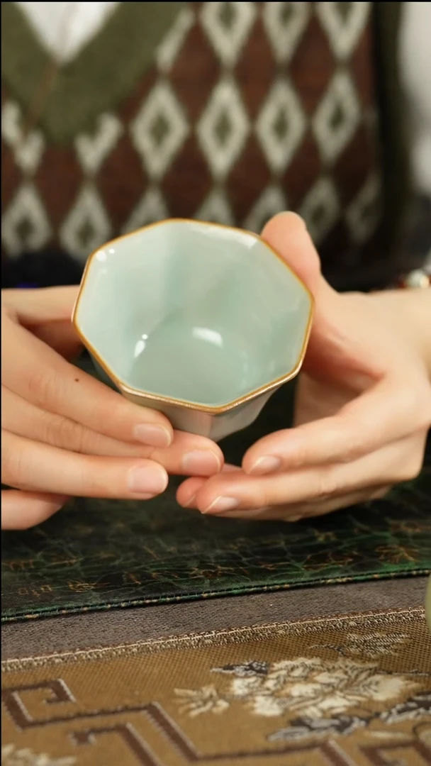善窑厂汝窑天青八方杯