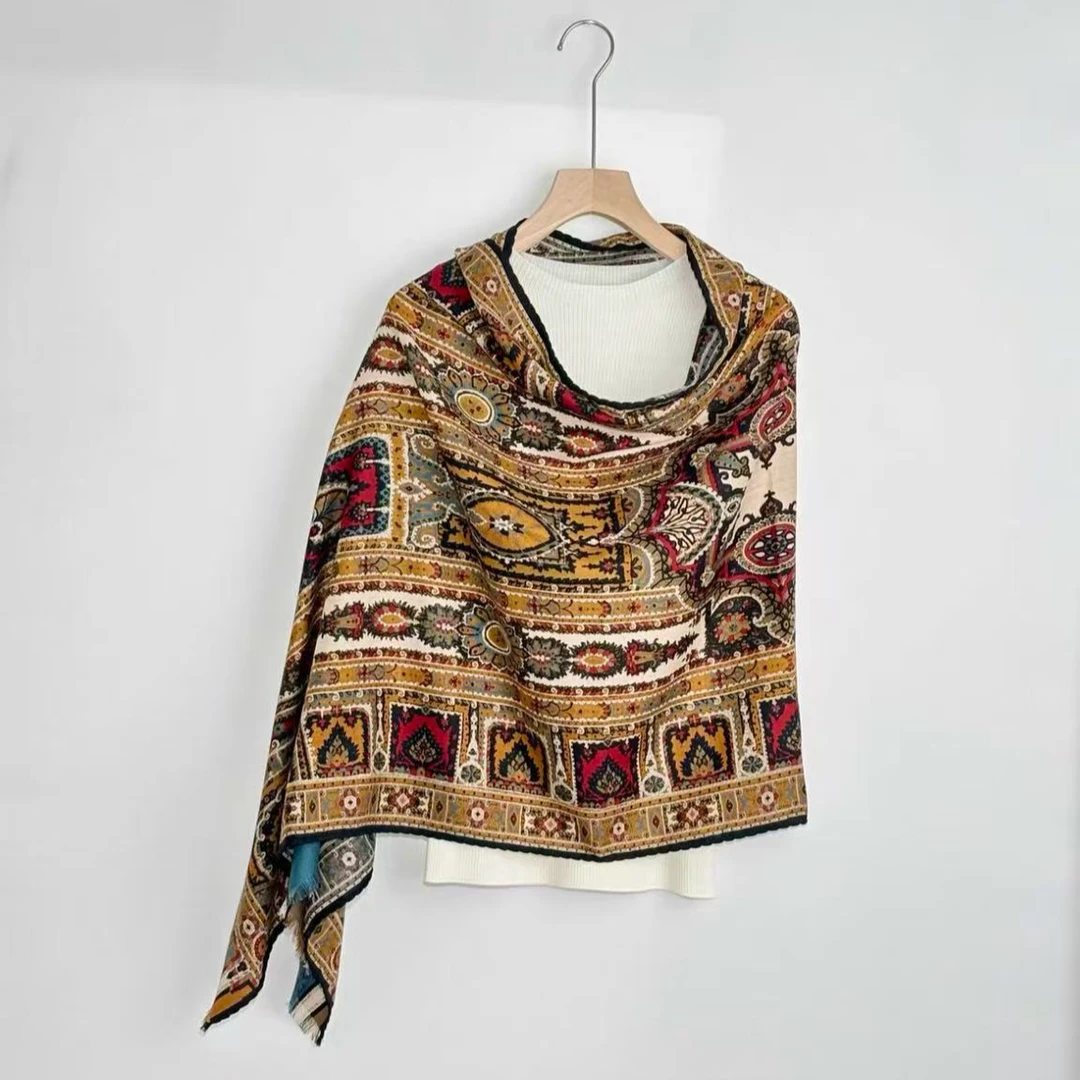 【漫游者】羊毛长巾60*165cm逐梦鸟双面双色时尚气质长巾围巾披肩