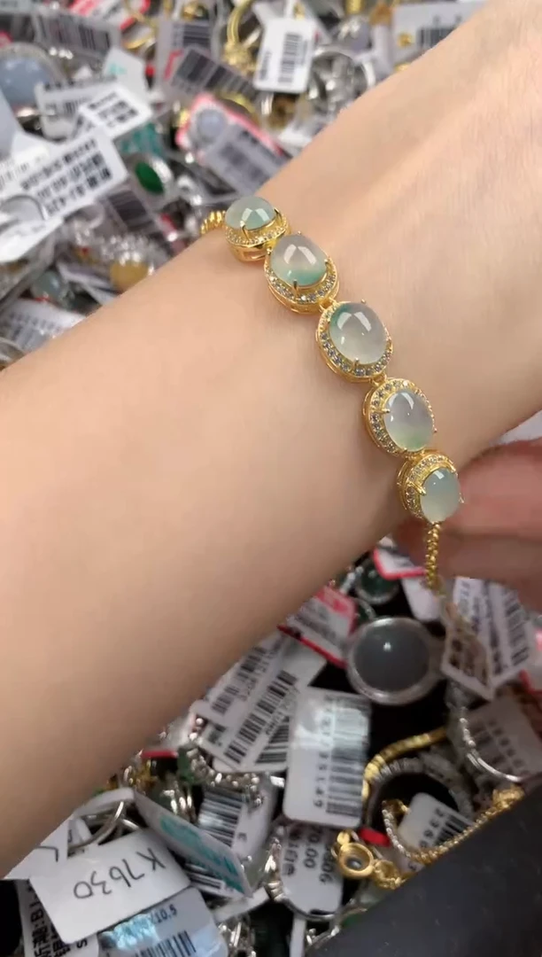 银S925镶嵌戒指翡翠10------8